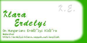 klara erdelyi business card